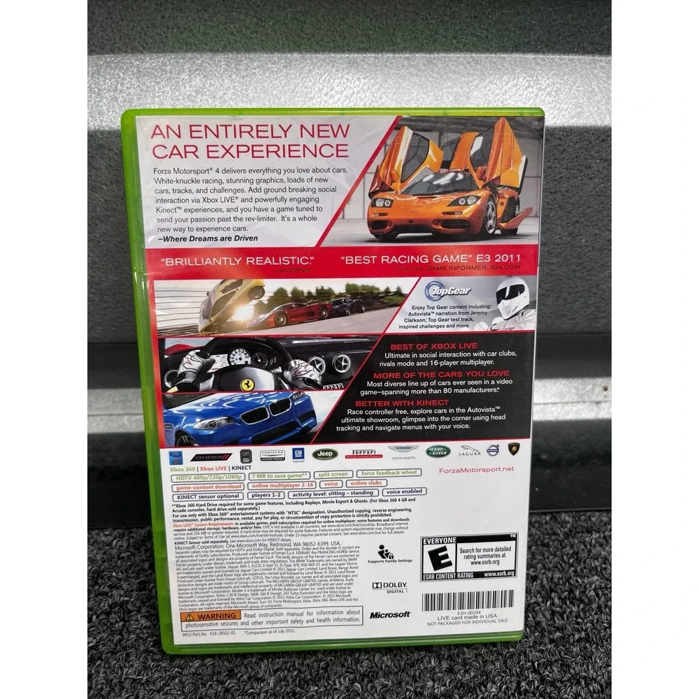 Xbox 360 Forza Motorsport 4 Video Game